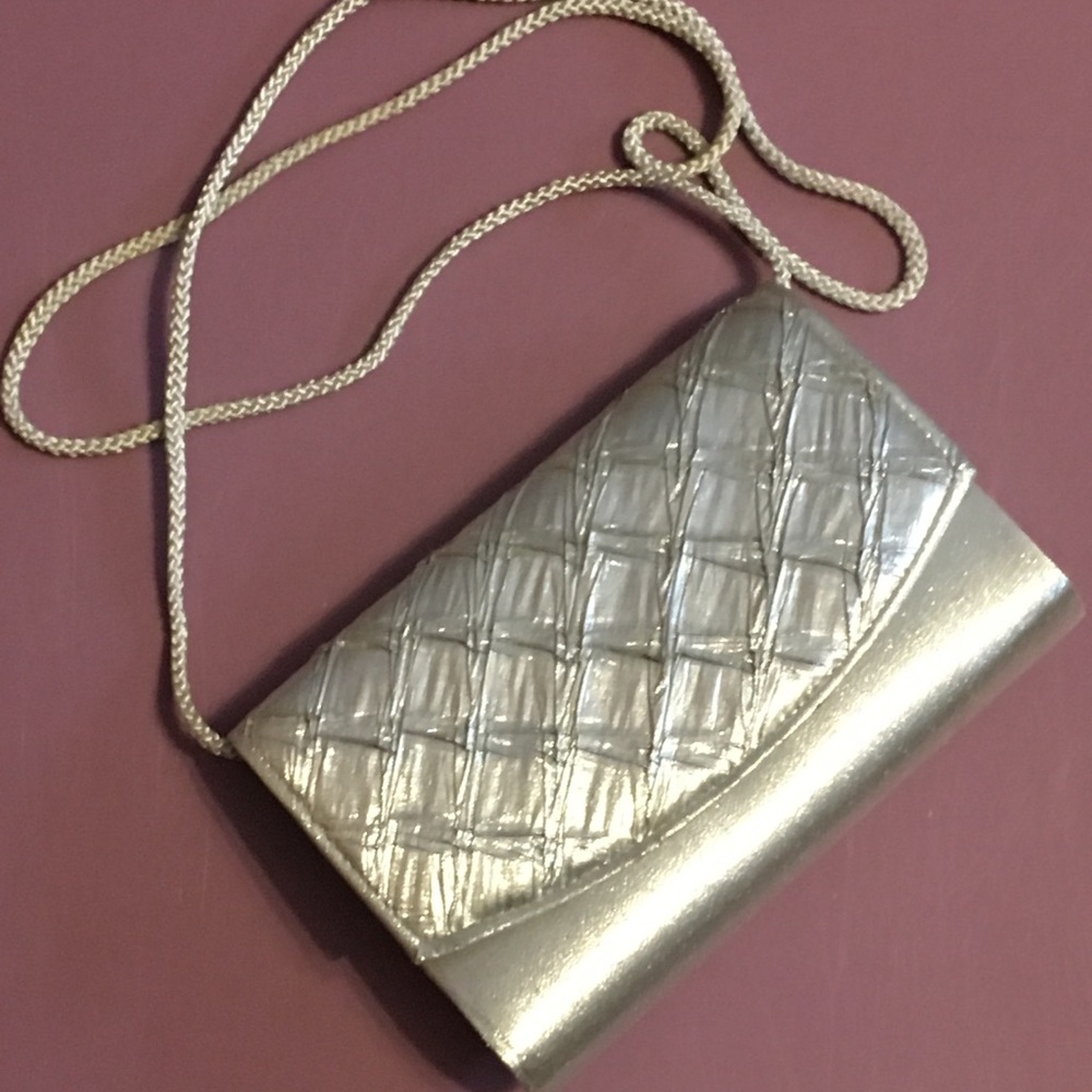 LaRegal silver/metallic cocktail purse